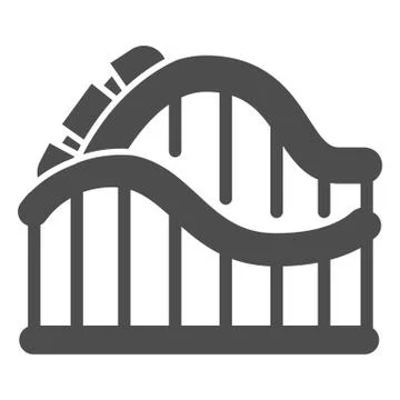 Roller coaster ride solid icon, Amusement park concept, amusement ride sign on Ilustración de archivo