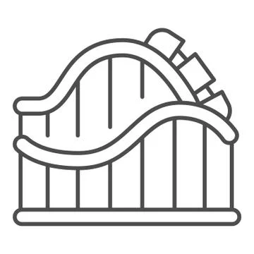 Roller coaster ride thin line icon, Amusement park concept, amusement ride sign Stockillustratie