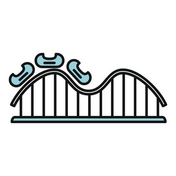 Roller coaster ride on track enjoying thrill park Illustration