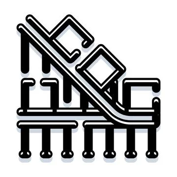 Roller coaster ride track system outline illustration Stock Illustration