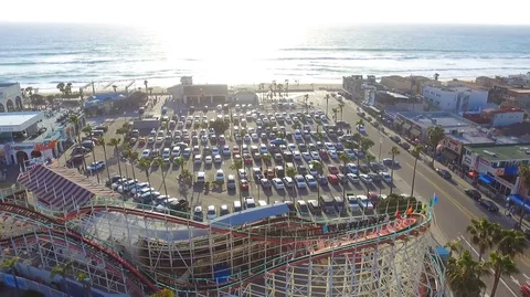 Roller Coaster Riding Ocean Beach Stock Footage 85946731
