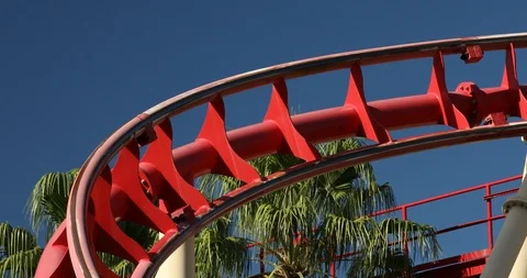 Roller coaster Rock it. Universal Studios. Orlando. Florida. USA. Stock Footage