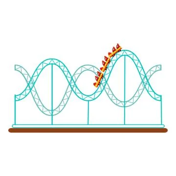 Roller coaster, rollercoaster amusement park ride Stock Illustration