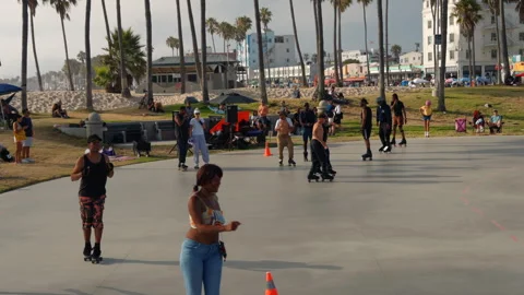 Roller coaster santa monica beach in los angeles venice beach, august 15 2024 Video stock 289767667
