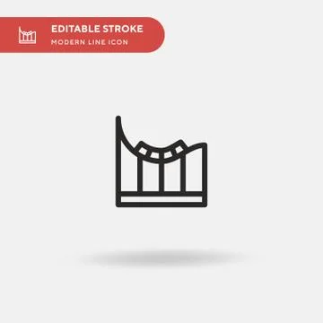 Roller Coaster Simple vector icon. Illustration symbol design template for we Illustrazione stock