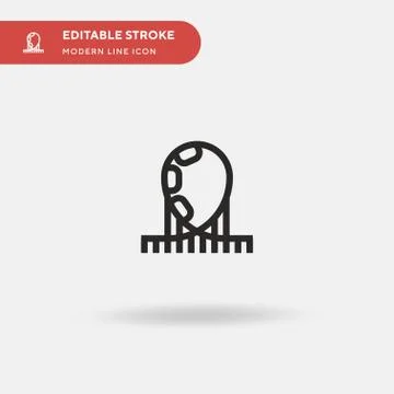 Roller Coaster Simple vector icon. Illustration symbol design template for we Stock Illustration