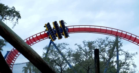 Roller Coaster in Slow Motion Busch Gardens SheiKra Ride