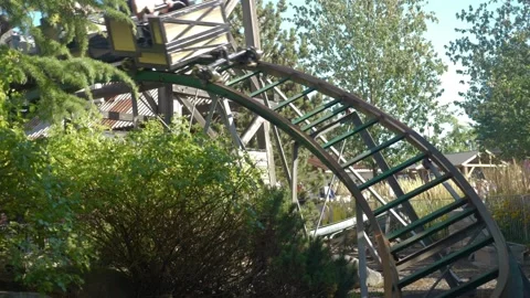 Roller coaster at summer Fair thrills riders. Stock Footage 132809116