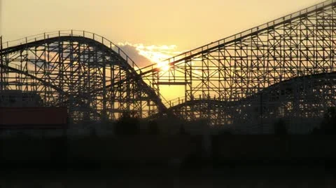 Roller coaster sunset Stock-Footage 12453211