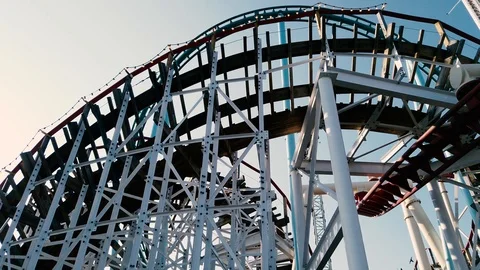 Roller coaster swoosh and riding Stock Footage 111081053