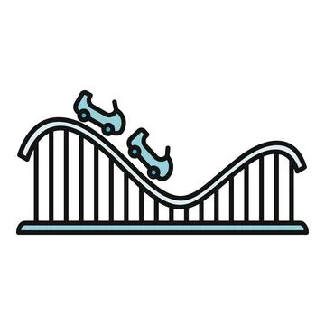 Roller coaster thrill ride at amusement theme park Stock Illustration