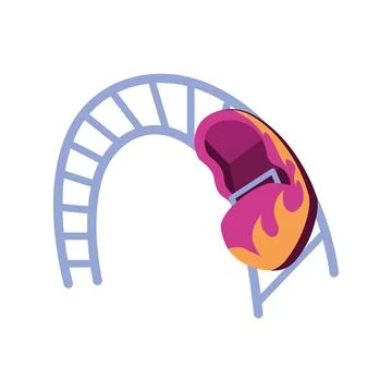 Roller coaster track cartoon Stock Illustration