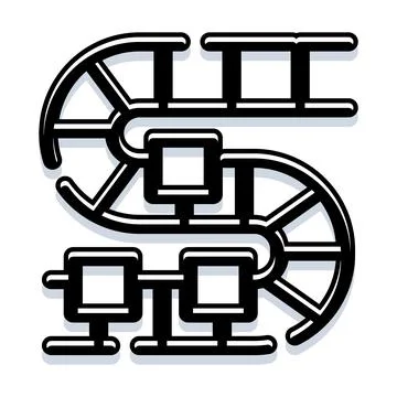 Roller coaster track forming letter s concept Stock Illustration