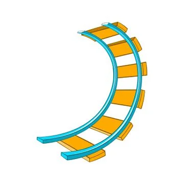 Roller coaster track icon in cartoon style Illustrazione stock