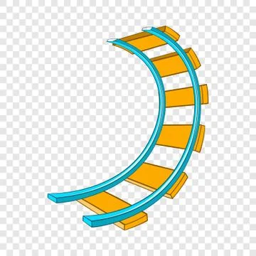 Roller coaster track icon in cartoon style Stock Illustration