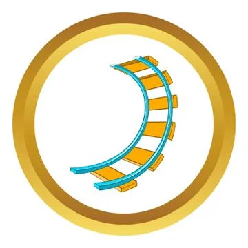 Roller coaster track icon Illustrazione stock