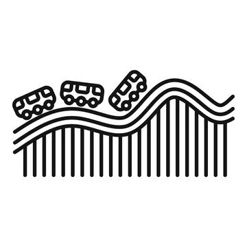 Roller coaster track icon, outline style Stock Illustration