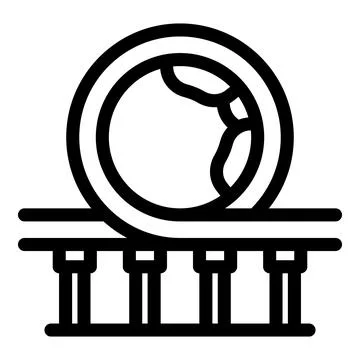 Roller coaster track icon, outline style Stock Illustration
