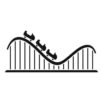 Roller coaster track icon, simple style Stock Illustration