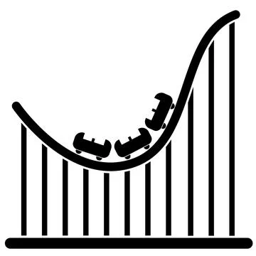 Roller coaster track icon on white background. Roller coaster attraction sign Ilustración de archivo