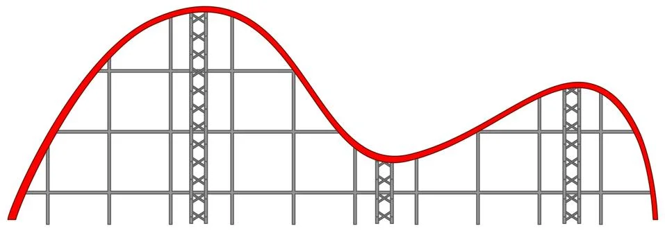 Roller coaster track on white background Stock Illustration