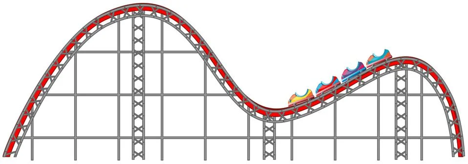 Roller coaster track on white background Stock Illustration