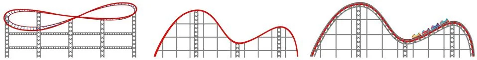 Roller coaster track on white background Stock Illustration