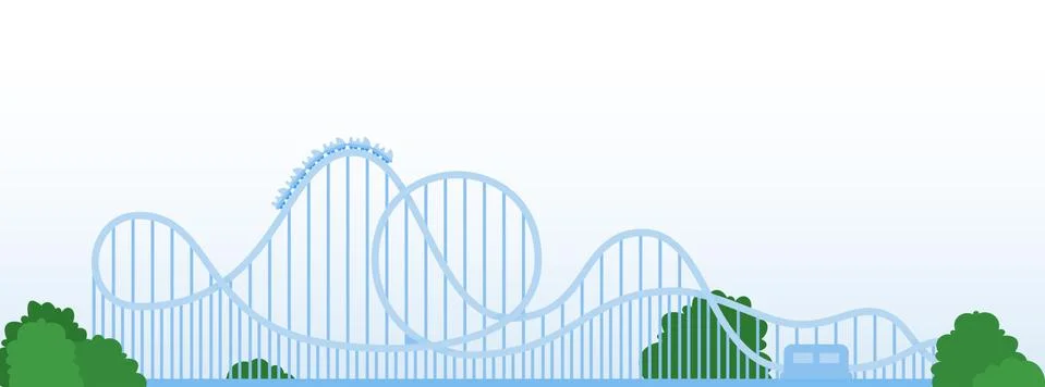 Roller coaster vector icon flat isolated Stock Illustration