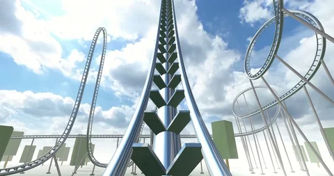 Roller Coaster virtual Long Video Illustration without Model 動画素材 103813224