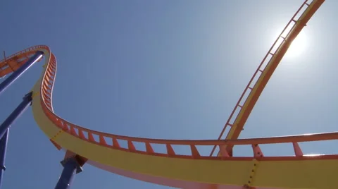 Roller Coaster Wagon Going Down a Hill Stock Footage 63959161