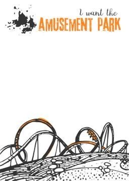 Roller Coaster on a White Background Stock Illustration