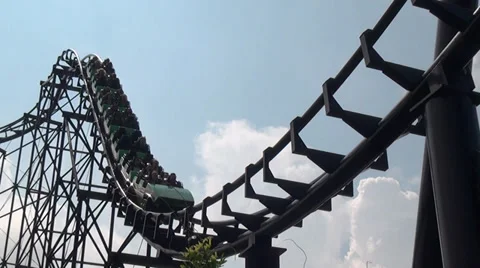 Roller Coasters, Amusement Parks, 2D, 3D Stock Footage 28614622
