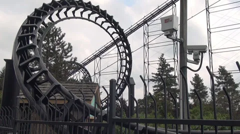 Roller Coasters, Amusement Parks, 2D, 3D Stock Footage 28614685