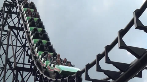 Roller Coasters, Amusement Parks, 2D, 3D Stock Footage 28614701