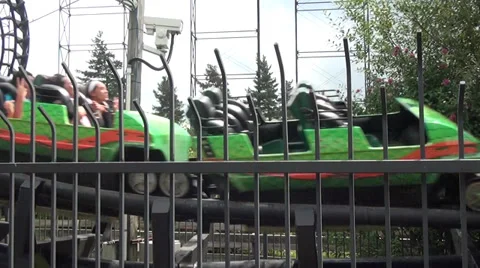 Roller Coasters, Amusement Parks, 2D, 3D Stock Footage 28614713
