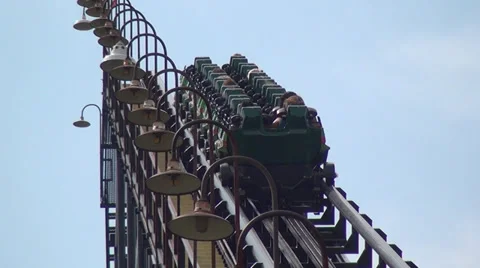 Roller Coasters, Amusement Parks, 2D, 3D Stock Footage 28615075