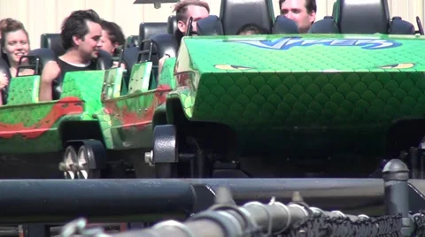 Roller Coasters, Amusement Parks, 2D, 3D Stock Footage 28615162