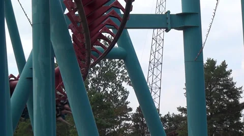 Roller Coasters, Amusement Parks, 2D, 3D Stock Footage 28615457