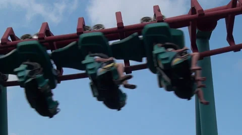 Roller Coasters, Amusement Parks, 2D, 3D Stock Footage 28615467