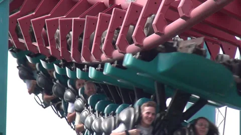 Roller Coasters, Amusement Parks, 2D, 3D Stock Footage 28615482
