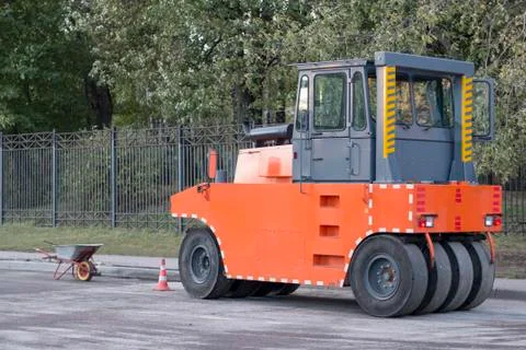 Roller compactor machine Stock Photos