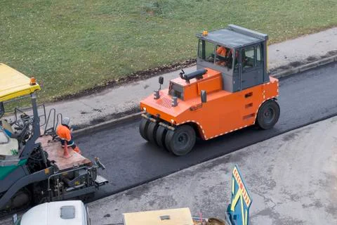 Roller compactor machine Stock Photos