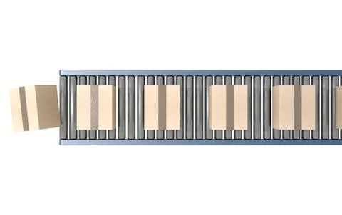 Roller Conveyor With Boxes Stock Illustration
