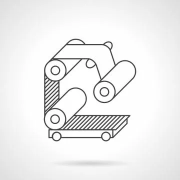 Roller conveyor flat line vector icon Stock Illustration