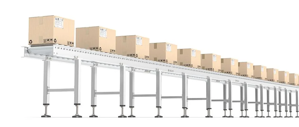 Roller Conveyor. Illustrazione stock