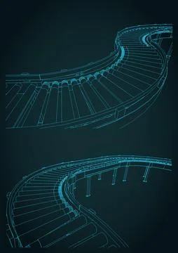 Roller conveyor lines technical illustrations 库存插图