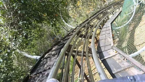 Roller coster down hill at Datanla water fall Stock Footage 76934455