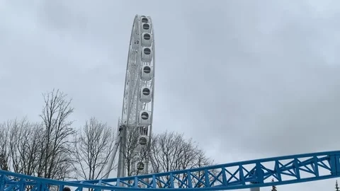 Roller coster in the park Stock Footage 150000887