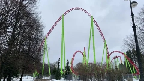 Roller coster in the park Video stock 150001000