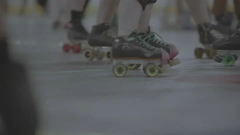 Roller derby close up of roller skates Stockbeeldmateriaal 232534627